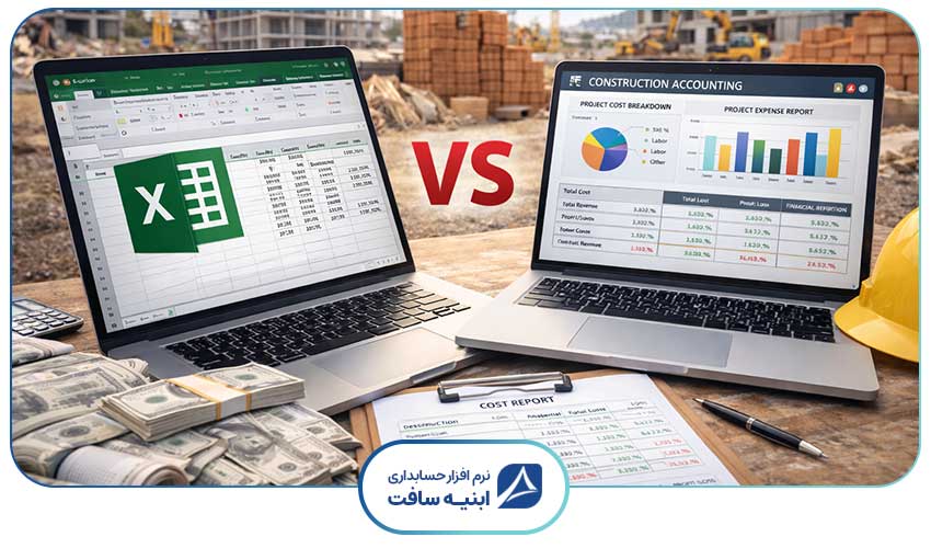 مقایسه گزارش مالی در ساخت و ساز با نرم افزار تخصصی و اکسل