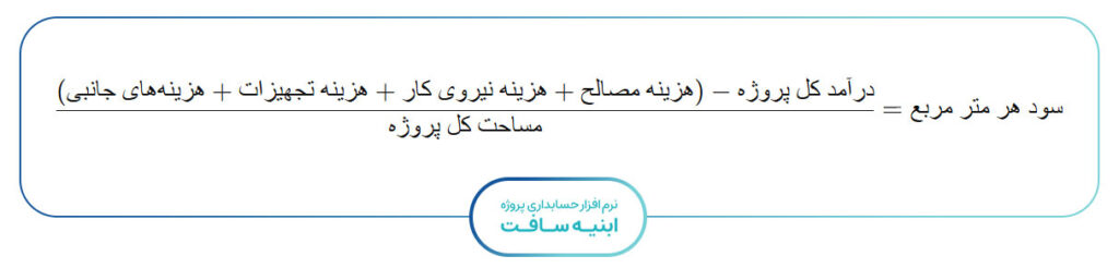 فرمول پیشرفته برای محاسبه سود هر متر مربع در ساختمان‌سازی