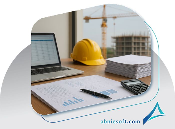 دفتر پیمانکاری پروژه ساختمانی که برای رفع چالشهای حسابداری پیمانکاری ساختمان از نرم افزار استفاده میکنند.