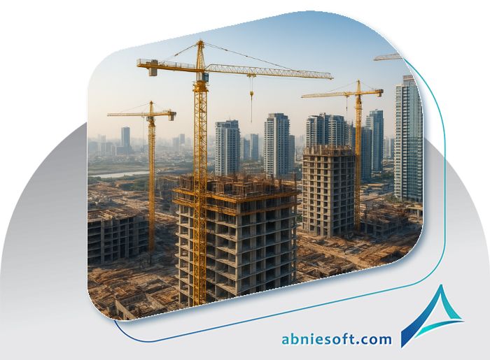 نمایی از ساختمان های درحال ساخت‌وساز در منطقه 22 تهران