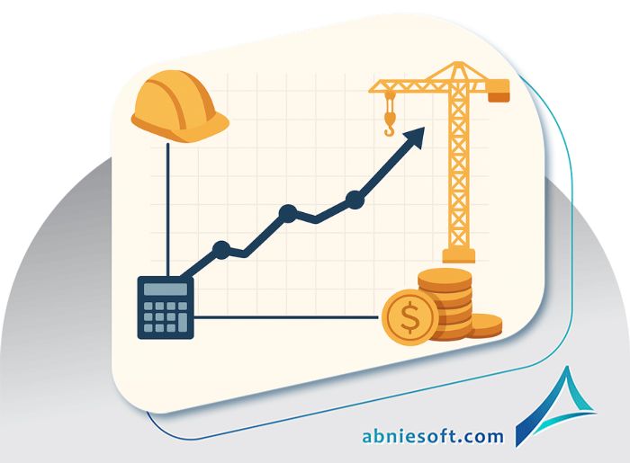 تصویری از نمودار نقطه‌ای که افزایش سود پروژه پیمانکاری را نشان می دهد
