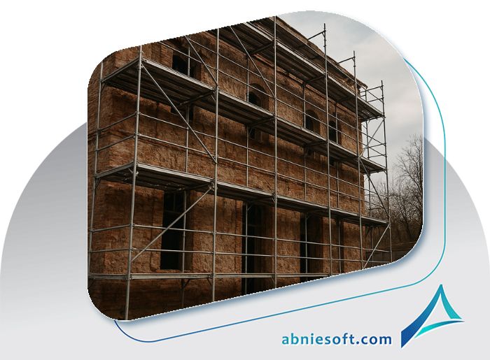 تصویری از یک ساختمان قدیمی که درحال بازسازی بافت فرسوده است.