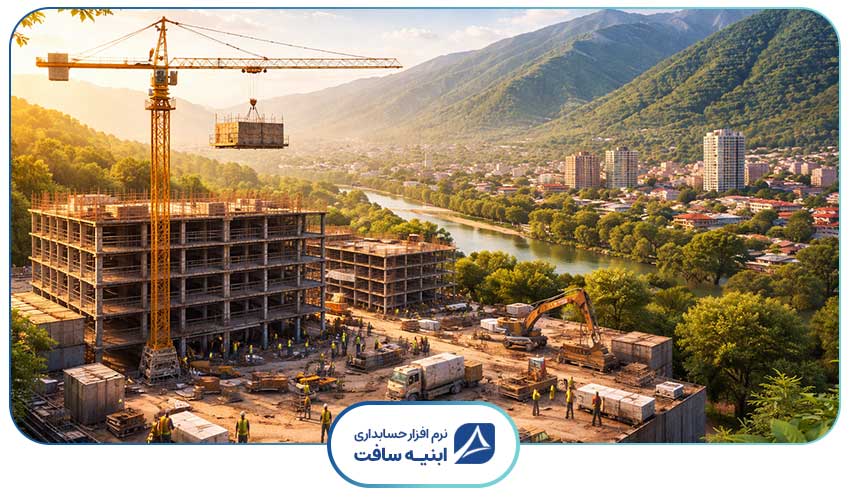 تصویری که دارد ساخت و ساز در گلستان را نشان می دهد